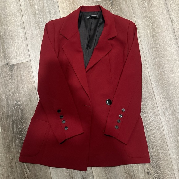 Zara Jackets & Blazers - Zara Woman Blazer Burgundy/Red